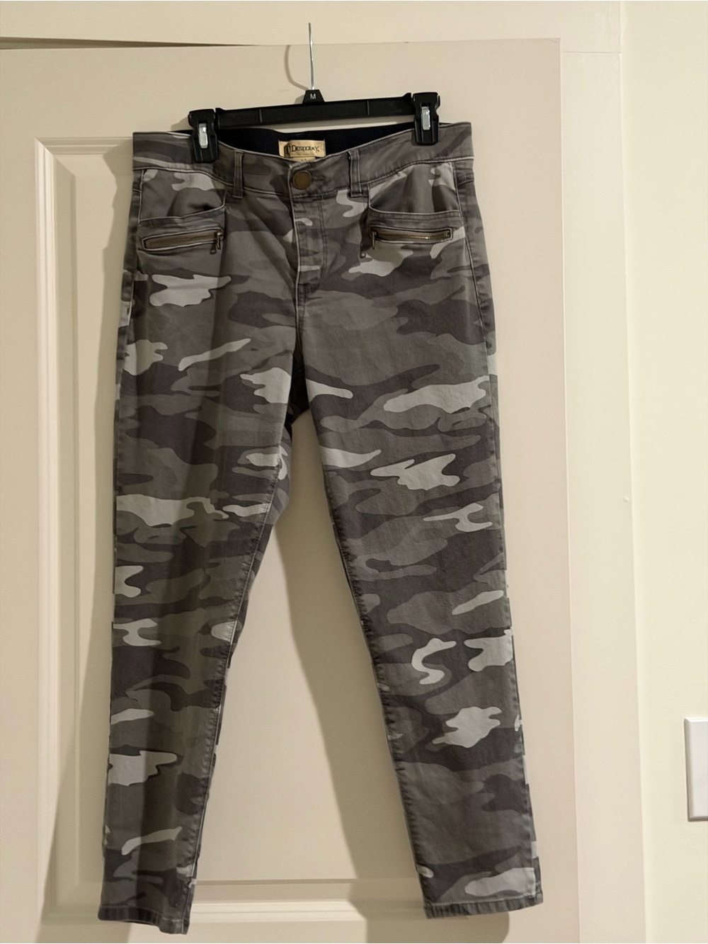 Democracy Women's Gray Camo Straight Leg Jeans